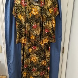 Long Dress with button down blouse- Size Small, Great for Fall!